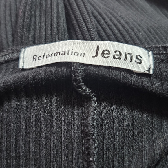 Reformation Jeans Black Ribbed Knit Jumpsuit | Size M | Made in USA Minimalist - Picture 9 of 11